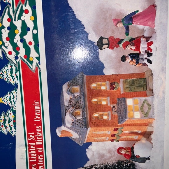 Vintage 7pc porcelain light village - Picture 3 of 10